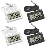 4 pcs thermomtre rfrigrateur , thermomtre lcd numrique avec sonde tanche pour rfrigrateur conglateur ...