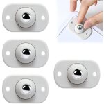 4 petites roulettes adh�sives 360� pour appareils m�nagers / petits meubles, blanches