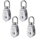 4 pi�ces 15 mm poulie simple poulie en acier inox poulie de levage capacit� de la poulie 35 kg - argent ...