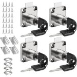 4 pi�ces 22mm serrure meuble, acier inoxydable placard, serrure d'armoire avec cl�, pour armoires de ...