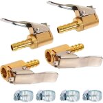 4 pi�ce 6mm adaptateur de valve de pneu de voiture, air mandrin pompe de gonflage valve clip pince connecteur ...