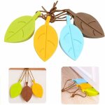 4 pi�ces arr�ts cale de porte, d�corative en silicone en forme feuille silicone porte stopper avec lani�re ...