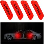 4 pi�ces autocollant de porte de voiture, rappel d'ouverture de porte autocollant, anti - collision �tanche ...