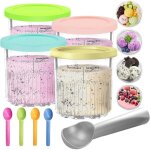 4 pièces bacs à crème glacée pour ninja creami, accessoires pour machines à glace pour la série nc500, ... 4 pièces bacs à crème glacée pour ninja creami, accessoires pour machines à glace pour la série nc500, ...