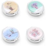 4 pi�ces bo�te � pilules rondes en metal, portable m�decine pilulier, boite medicaments journalier, 3 ...