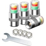 4 pi�ces bouchons valve pneu voiture, couvercle poussi�re valve pneu, moniteur pression pneu, indicateur ...