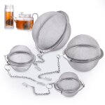 4 pi�ces boules � th� acier inoxydable, boule de passoire � th�, infuseur � boules de th� en acier inoxydable, ...