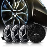 4 pi�ces cache moyeux pour mercedes - benz 75mm cache moyeu aluminium + abs cache de roue centrale abs ...