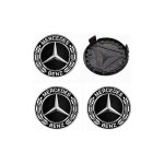 4 pi�ces cache moyeux compatible with mercedes benz 75mm cache de roue centrale abs accessoires de voiture, ...