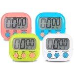 4 pi�ces color� minuteur de cuisine magnetique, digital time timer enfant apprentissage avec �cran lcd, ...