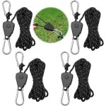 4 pi�ces corde � cliquet vec crochets, 4 m cliquet de poulie � corde r�glable 4mm rope ratchet pour les ...
