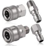 4 pi�ces coupleur de nettoyeur haute pression, npt 1 / 4 pouce connecteur rapide en acier inoxydable ...