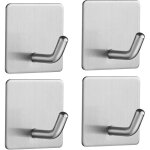 4 pices crochet mural en acier inox sans perage porte serviette avec scotch adhsif crochets de salle ...
