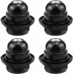 4 pi�ces douille e27 adaptateur, socket e27, douille e27 noir vis douille lampe support, d'ampoule e27 ...