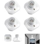 4 pi�ces douille plafond e27 � visser, support douille e27 vers e14 convertisseur douille garage, ac ...