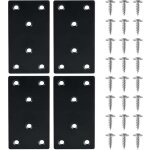 4 pices querre fixation plate plaques de rparation en acier inoxydable plaques perfores avec visequerre ...