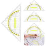 4 pi�ces equerre de g�om�trie hypot�nuse 15, 7 cm en plexiglassans facette tr�s flexible difficile � ...