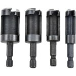 4 pi�ces fraise � bouchonner bois, tige ronde, acier au carbone, outil de coupe pour bouchons de bois, ...