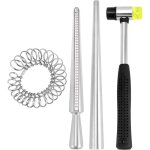 4 pi�ces jauge anneaux outil de bague, mesure bague doigt, maillet en caoutchouc, outil de fabrication ...