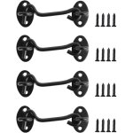 4 pi�ces loquet porte noir, crochet fermeture porte, crochet cabine, crochet de fen�tre en acier inoxydable ...