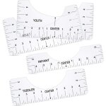 4 pi�ces outils d'alignement de t - shirt guide de r�gle de t - shirt transparent outil de r�gle de centrage ...
