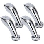 4 pi�ces pieds de meubles en acier inoxydable, chrom�s, pieds de canap� - lit, adapt�s au canap�, chaise, ...