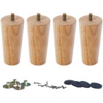 4 pices pieds de meuble en bois massif pieds en bois pour canap, pieds meubles bois rechange pour sofa ...