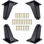 4 pi�ces pieds de meubles, pieds de meubles obliques en m�tal en aluminium, remplacement de jambes de ...