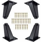 4 pi�ces pieds de meubles, pieds de meubles obliques en m�tal en aluminium, remplacement de jambes de ...