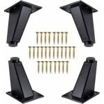 4 pi�ces pieds de meubles, pieds de meubles obliques en m�tal en aluminium, remplacement de jambes de ...