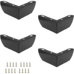 4 pi�ces pieds meuble triangulaires 5 cm noirs, avec 16 clous, pour canap�, table, chaises, buffets, ...