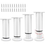 4 pices pied reglable pour meuble metallique pieds de table basse metal blanc pieds pour meuble de salle ...