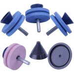 4 pi�ces pierre � aiguiser double couche tondeuse � gazon aff�teuse de lame pour perceuse avec �quilibreur ...