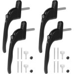 4 pi�ces poign�es de fen�tre verrouillables en aluminium, poign�e de fen�tre � cl�, poign�es de s�curit� ...