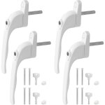 4 pi�ces poign�es de fen�tre verrouillables en aluminium, poign�e de fen�tre � cl�, poign�es de s�curit� ...