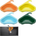 4 pi�ces porte �ponge �vier triangle, panier de vidange d'�vier de cuisine, �tag�re rangement pour �gouttoir ...