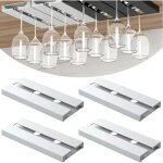 4 pi�ces porte verre � vin suspendu, support de verre � vin sous armoire sans per�age porte - verres ...