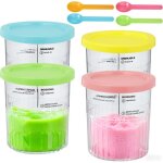4 pi�ces pot pour ninja creamy deluxe, r�cipients � cr�me glac�e pour ninja creami deluxe nc501 / nc500 ...