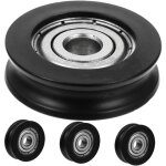 4 pi�ces poulie � roulement u - groove pour quincaillerie fen�tres portes coulissantes roue nylon guide ...