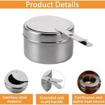 4 pi�ces r�cipients � p�te combustible, r�chaud fondue br�leur � alcool, br�leur chafing dish en acier ...