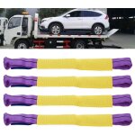 4 pi�ces de r�cup�ration de roue en alliage sangles de fixation remorque transporteur jaune / violet ...