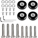 4 pi�ces roues de rechange pivotantes en caoutchouc pour valises, chariots � bagages, poussettes?od 45 ...