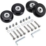 4 pices roues de rechange pivotantes en caoutchouc pour valises, chariots  bagages, poussettes, od ...