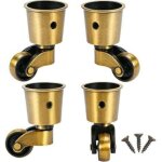 4 pi�ces roulettes pivotantes, roulettes rondes en cuivre roulettes anciennes pas de bruit portable peut ...