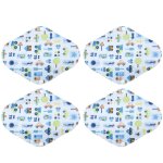 4 pi�ces serviettes hygi�niques lavables en charbon de bamboo pour femmes, r�utilisables et �cologiques ...