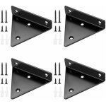 4 pi�ces supports d'�tag�re flottants, supports � tablettes muraux triangulaires invisibles, equerre ...