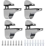 4 pices support de tablette en verre, rglables alliage de zinc poli salle de bains tagre en verre ...