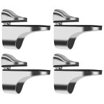 4 pi�ces support de tablette en verre, r�glables alliage de zinc poli salle de bains �tag�re en verre ...
