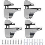 4 pi�ces support de tablette en verre, r�glables alliage de zinc poli salle de bains �tag�re en verre ...