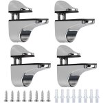 4 pices support de tablette en verre. rglables alliage de zinc poli salle de bains tagre en verre ...